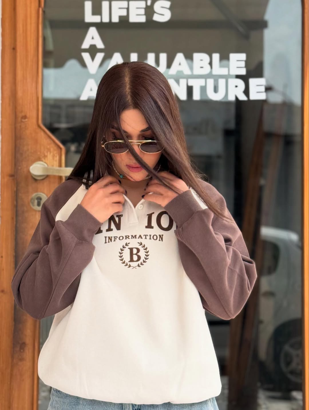 دورس یقه دار دودکمه سایز فری